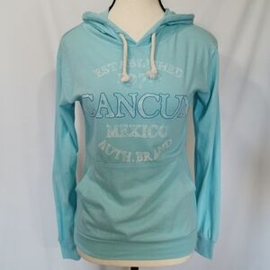 Caribbean Side Lightweight Cancun Hoodie in Blue - Sz S